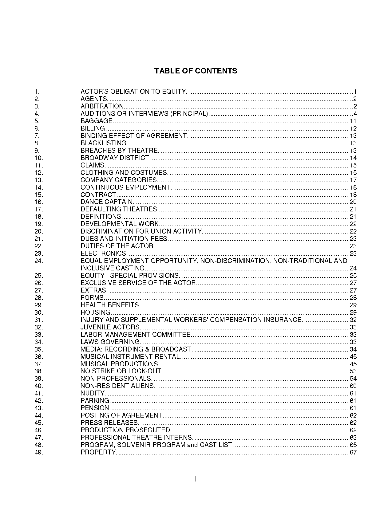 none equity theater contract sample